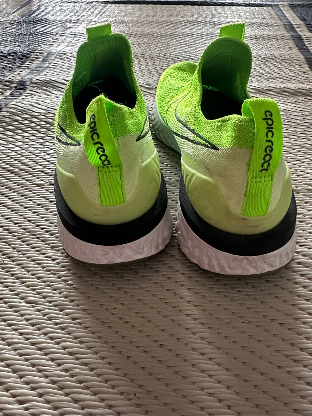 Nike Kids Neon Green Slip-On Running Sneakers